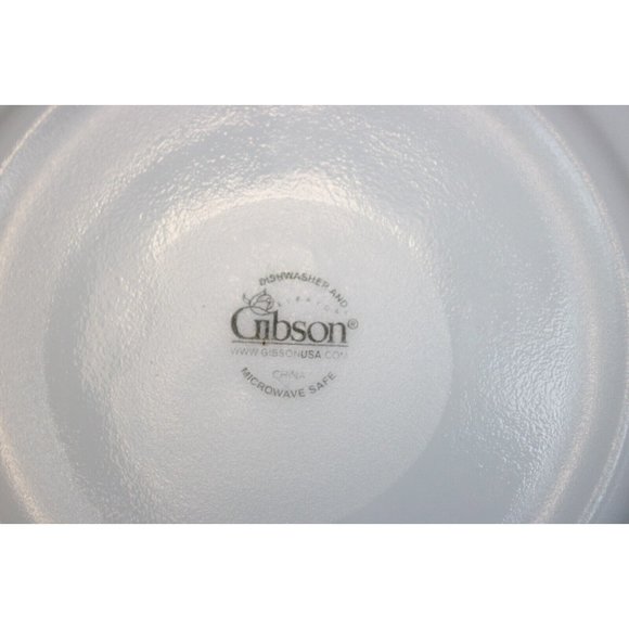 Gibson Dessert Salad Plate White Glass Purple Pink Flowers Ruffled Top 8" - Picture 5 of 5